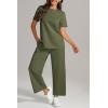 imageATHMILE Womens 2 Piece Lounge Set Fashion Travel Outfits Summer Beach Vacation Tracksuit Comfy Wide Leg Airport LoungewearArmy Green