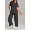 imageATHMILE Womens 2 Piece Lounge Set Fashion Travel Outfits Summer Beach Vacation Tracksuit Comfy Wide Leg Airport LoungewearDark Grey