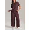 imageATHMILE Womens 2 Piece Lounge Set Fashion Travel Outfits Summer Beach Vacation Tracksuit Comfy Wide Leg Airport LoungewearDark Purple