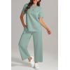 imageATHMILE Womens 2 Piece Lounge Set Fashion Travel Outfits Summer Beach Vacation Tracksuit Comfy Wide Leg Airport LoungewearLake Blue