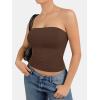imageATHMILE Women Sexy Tube Top Summer Y2K Going Out Double Lined Basic Tank TopBrown