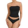 imageATHMILE Women Sexy Tube Top Summer Y2K Going Out Double Lined Basic Tank TopBlack