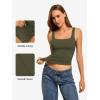 imageATHMILE Double Lined Tank Tops for Women Summer Square Neck Sleeveless Basic Spring Going Out TopArmy Green