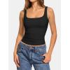 imageATHMILE Double Lined Tank Tops for Women Summer Square Neck Sleeveless Basic Spring Going Out TopBlack