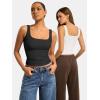 imageATHMILE Double Lined Tank Tops for Women Summer Square Neck Sleeveless Basic Spring Going Out TopBlack