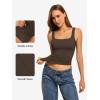 imageATHMILE Double Lined Tank Tops for Women Summer Square Neck Sleeveless Basic Spring Going Out TopCoffee