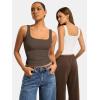 imageATHMILE Double Lined Tank Tops for Women Summer Square Neck Sleeveless Basic Spring Going Out TopCoffee