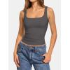 imageATHMILE Double Lined Tank Tops for Women Summer Square Neck Sleeveless Basic Spring Going Out TopDark Gray
