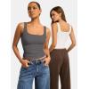 imageATHMILE Double Lined Tank Tops for Women Summer Square Neck Sleeveless Basic Spring Going Out TopDark Gray