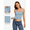 imageATHMILE Double Lined Tank Tops for Women Summer Square Neck Sleeveless Basic Spring Going Out TopLight Blue
