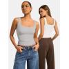 imageATHMILE Double Lined Tank Tops for Women Summer Square Neck Sleeveless Basic Spring Going Out TopLight Grey