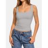 imageATHMILE Double Lined Tank Tops for Women Summer Square Neck Sleeveless Basic Spring Going Out TopLight Grey