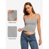 imageATHMILE Double Lined Tank Tops for Women Summer Square Neck Sleeveless Basic Spring Going Out TopLight Grey