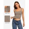 imageATHMILE Double Lined Tank Tops for Women Summer Square Neck Sleeveless Basic Spring Going Out TopLight Khaki