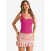 imageATHMILE Double Lined Tank Tops for Women Summer Square Neck Sleeveless Basic Spring Going Out TopMagenta