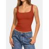 imageATHMILE Double Lined Tank Tops for Women Summer Square Neck Sleeveless Basic Spring Going Out TopOrange Red