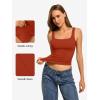 imageATHMILE Double Lined Tank Tops for Women Summer Square Neck Sleeveless Basic Spring Going Out TopOrange Red