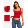imageATHMILE Double Lined Tank Tops for Women Summer Square Neck Sleeveless Basic Spring Going Out TopRed