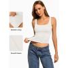 imageATHMILE Double Lined Tank Tops for Women Summer Square Neck Sleeveless Basic Spring Going Out TopWhite