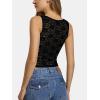 imageATHMILE Tank Top for Women Crop Square Neck Lace Trim Spring Summer Sleeveless Double Lined Basic Going Out Y2k Outfits 2026Black