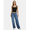 imageATHMILE Tank Top for Women Crop Square Neck Lace Trim Spring Summer Sleeveless Double Lined Basic Going Out Y2k Outfits 2026Black