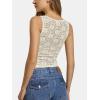 imageATHMILE Tank Top for Women Crop Square Neck Lace Trim Spring Summer Sleeveless Double Lined Basic Going Out Y2k Outfits 2026Offwhite