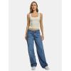 imageATHMILE Tank Top for Women Crop Square Neck Lace Trim Spring Summer Sleeveless Double Lined Basic Going Out Y2k Outfits 2026Offwhite