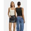 imageATHMILE Tank Top for Women Crop Square Neck Lace Trim Spring Summer Sleeveless Double Lined Basic Going Out Y2k Outfits 2026Offwhite