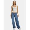 imageATHMILE Tank Top for Women Crop Square Neck Lace Trim Spring Summer Sleeveless Double Lined Basic Going Out Y2k Outfits 2026White