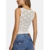 imageATHMILE Tank Top for Women Crop Square Neck Lace Trim Spring Summer Sleeveless Double Lined Basic Going Out Y2k Outfits 2026White