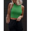 imageATHMILE Womens Double Lined Crop Tank Tops Casual Basic Shirts Sleeveless Workout Tops Cute Summer Clothes Teen GirlsGreen