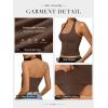 imageATHMILE Womens Halter Tank Tops Sexy Backless Double Lined Basic Shirts Y2K Trendy Going Out TopsBrown