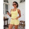 imageATHMILE Womens Halter Tank Tops Sexy Backless Double Lined Basic Shirts Y2K Trendy Going Out TopsLight Yellow