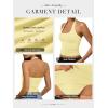 imageATHMILE Womens Halter Tank Tops Sexy Backless Double Lined Basic Shirts Y2K Trendy Going Out TopsLight Yellow