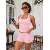 imageATHMILE Womens Halter Tank Tops Sexy Backless Double Lined Basic Shirts Y2K Trendy Going Out TopsPink