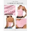 imageATHMILE Womens Halter Tank Tops Sexy Backless Double Lined Basic Shirts Y2K Trendy Going Out TopsPink