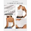 imageATHMILE Womens Halter Tank Tops Sexy Backless Double Lined Basic Shirts Y2K Trendy Going Out TopsWhite