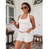 imageATHMILE Womens Halter Tank Tops Sexy Backless Double Lined Basic Shirts Y2K Trendy Going Out TopsWhite