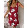 imageATHMILE Womens Summer Dresses V Neck Sleeveless Tank Sundresses Beach Vacation Casual Clothes with PocketsRed White Flowers