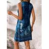 imageATHMILE Womens Summer Dresses V Neck Sleeveless Tank Sundresses Beach Vacation Casual Clothes with PocketsRetro Blue Flowers