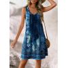 imageATHMILE Womens Summer Dresses V Neck Sleeveless Tank Sundresses Beach Vacation Casual Clothes with PocketsRetro Blue Flowers