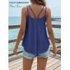imageATHMILE Womens Tank Tops Sleeveless Summer Top Spaghetti Strap Spring Shirt Loose Fit Beach Vacation 2026 CasualDark Blue