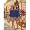 imageATHMILE Womens Tank Tops Sleeveless Summer Top Spaghetti Strap Spring Shirt Loose Fit Beach Vacation 2026 CasualDark Blue