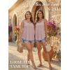 imageATHMILE Womens Tank Tops Sleeveless Summer Top Spaghetti Strap Spring Shirt Loose Fit Beach Vacation 2026 CasualDark Pink