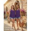 imageATHMILE Womens Tank Tops Sleeveless Summer Top Spaghetti Strap Spring Shirt Loose Fit Beach Vacation 2026 CasualDark Purple