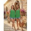 imageATHMILE Womens Tank Tops Sleeveless Summer Top Spaghetti Strap Spring Shirt Loose Fit Beach Vacation 2026 CasualGrass Green