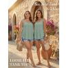 imageATHMILE Womens Tank Tops Sleeveless Summer Top Spaghetti Strap Spring Shirt Loose Fit Beach Vacation 2026 CasualGreen