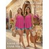 imageATHMILE Womens Tank Tops Sleeveless Summer Top Spaghetti Strap Spring Shirt Loose Fit Beach Vacation 2026 CasualHot Pink
