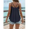 imageATHMILE Womens Tank Tops Sleeveless Summer Top Spaghetti Strap Spring Shirt Loose Fit Beach Vacation 2026 CasualNavy