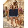 imageATHMILE Womens Tank Tops Sleeveless Summer Top Spaghetti Strap Spring Shirt Loose Fit Beach Vacation 2026 CasualNavy